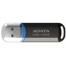 MEMORIE USB 2.0 ADATA 64 GB, cu capac, carcasa plastic, negru, AC906-64G-RBK (timbru verde 0.03 lei)