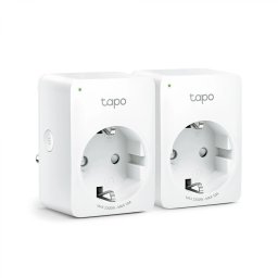 PRIZA inteligenta TP-LINK, Schuko x 1, conectare prin Schuko (T), 10 A, programare prin smartphone, Bluetooth, WiFi, alb Tapo P100(2-pack) (timbru verde 0.18 lei)