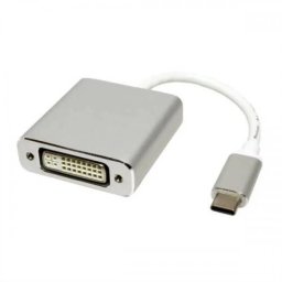 CABLU video SPACER, adaptor USB Type-C (T) la DVI-I DL (M), 15cm, rezolutie maxima 4K UHD (3840 x 2160) la 30 Hz, silver, SP-CM-DVIF-01 (timbru verde 0.18 lei)