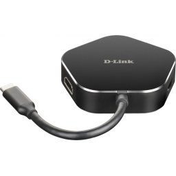 HUB extern D-LINK, porturi USB 3.0 x 2, HDMI x 1, USB Type C x 1, conectare prin USB 3.0 Type C, cablu 11.5 cm, negru, DUB-M420 (timbru verde 0.8 lei)