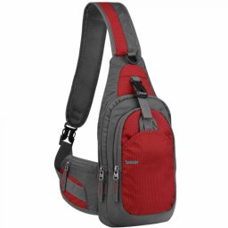 RUCSAC SPACER Sling, nylon,1 bretea, 2 compartimente principale,1 buzunar frontal, 1 buzunar lateral, 35x18x7cm, water resistant, red, SPB-SLING-RED
