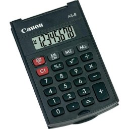 Calculator de birou CANON,AS-8, ecran 8 digiti, alimentare baterie, display LCD, negru, BE4598B001AA (timbru verde 0.18 lei)