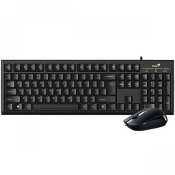 KIT wired GENIUS USB, tastatura 104 taste (concave) + mouse optic 1000dpi, 3 butoane, black, KM-160 31330001413 (timbru verde 0.8 lei)