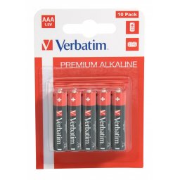 BATERIE VERBATIM AAA (R3), 1.5V alcalina, 10 buc., 49874 (timbru verde 0.8 lei)