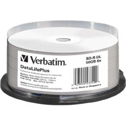 BD-R VERBATIM 50GB, viteza 6x, 25 buc, Double Layer, spindle, printabil, Wide Inkjet Printable 43749