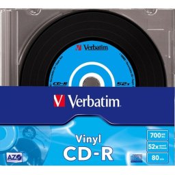 CD-R VERBATIM 700MB, 80min, viteza 52x, PACK Slim case 10 buc, AZO Data Vinyl 43426