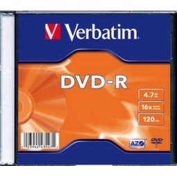 DVD-R VERBATIM 4.7GB, 120min, viteza 16x, 1 buc, Slim Case, Single Layer, Matt Silver 43547