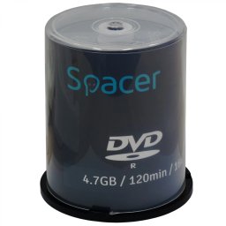DVD-R SPACER 4.7GB, 120min, viteza 16x, 100 buc, spindle, DVDR100