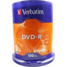 DVD-R VERBATIM 4.7GB, 120min, viteza 16x, 100 buc, Single Layer, spindle, Matt Silver 43549