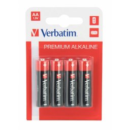 BATERIE VERBATIM AA (R6), 1.5V alcalina, 4 buc., 49921 (timbru verde 0.32 lei)