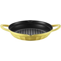 BUYDEEM Enameled Cast Iron Grill Pan 26 cm, model CP553, color Mellow Yellow