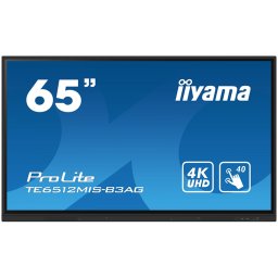 TE6512MIS-B3AG is an exceptional 4K UHD interactive display designed by iiyama to enhance collaboration, communication, and engagement. With key features like Zero Airgap LCD screen eliminating parallax, PureTouch-IR, iiWare 10 with Android 11, WiFi