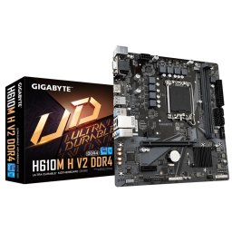 GIGABYTE Mainboard Desktop H610M H V2 (LGA1700, 2xDDR5, 1xD-Sub, 1xHDMI, GLAN, 1xPCI Express x16 PCIe 4.0, 1xPCI Express x1 PCIe 3.0, 1xM.2, 4xSATAIII, 4xUSB3.2 Gen1, 8xUSB2.0/1.1) mATX