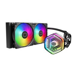 COOLER Cooler Master MASTERLIQUID 240 ATMOS,racire lichid,skt. Intel LGA 1700/1200/115x,AMD AM5/AM4,radiator aluminiu,pompa,2x120mm,2500rpm,4-pin,ARGB,negru MLX-D24M-A25PZ-R1 (timbru verde 2 lei)