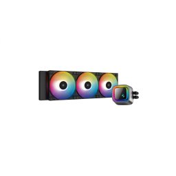 Cooler Deepcool LS720, compatibil skt. Intel si AMD, racire cu lichid, ventilator 120 mm x 3, 2250 rpm, iluminat RGB, R-LS720-BKAMNT-G-1 (timbru verde 2.00 lei)