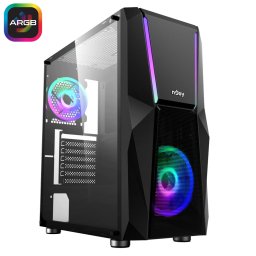CARCASA NJOY Middle Tower, ATX, FORT, fara sursa, sticla securizata, fan x 2, USB 2.0 x 1, USB 3.0 x 2, Jack 3.5 mm x 2, mesh pt. filtrare praf, negru, CSMD-E000UFO-BL01B (timbru verde 0.16 lei)