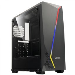 CARCASA SPACER - gaming, Middle Tower, ATX, FLASH, fara sursa, sticla securizata, USB 2.0 x 2, USB 3.0 x 1, PSU shroud, black SPCS-GC-FLASH