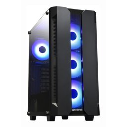 CARCASA CHIEFTEC, Middle Tower, ATX, HUNTER, fara sursa,sticla securizata, 4xfan, USB 2.0x1, USB 3.0 x 2, Jack 3.5mmx2, mesh, fan ctr (inclusiv RGB), telecomanda GS-01B-OP (timbru verde 0.35 lei)