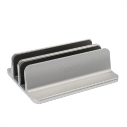 STAND SPACER vertical, notebook 14/17, dublu, protectie impotriva zgarieturilor, latime ajustabila, argintiu, aluminiu sablat, SPS-Vertical