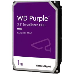 HDD Video Surveillance WD Purple 1TB CMR, 3.5, 64MB, 5400 RPM, SATA, TBW: 180-EOL->WD11PURZ