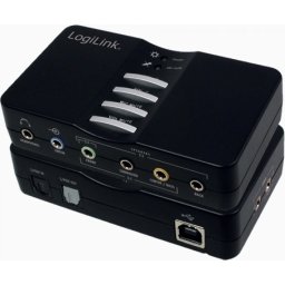 PLACA de SUNET Logilink, extern, 7.1, interfata USB 2.0, conectori 3.5 mm jack x 5, S/PDIF, UA0099 (timbru verde 0.18 lei)