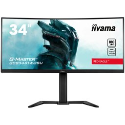 IIYAMA Monitor GCB3481WQSU-B1 Gaming 34 VA Curved 3440 x 1440 @180Hz 21:9 420 cd/m² 4000:1 0.4ms 2xHDMI USB Hub height, tilt