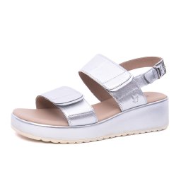Sandale dama din piele naturala, Caprice, 9-28307-44 941, argintiu