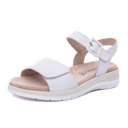 Sandale dama din piele naturala, Caprice, 9-28717-44 102, alb