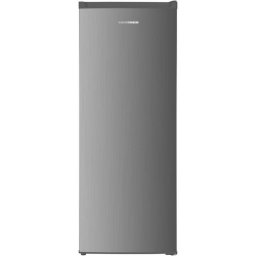 Congelator Heinner HFF-HM168XE++, Capacitate 168 l, Control electronic, Afisaj cu indicatoare LED, 5 compartimente, Usa reversibila, Clasa E, Inaltime 142.6 cm, Argintiu-inox