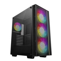 Carcasa Deepcool MATREXX55 MESH V4, Iluminare aRGB, 3 Ventilatoare Incluse, Fara Sursa, Negru