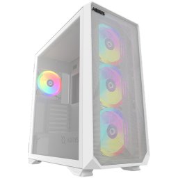 Carcasa AQIRYS Arcturus PRO, MidTower, fara sursa, ARGB, Tempered Glass, Alb