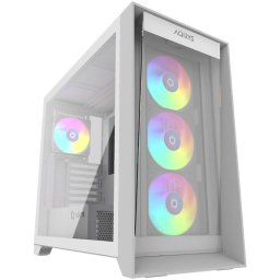 Carcasa AQIRYS XO-1WH, Mid Tower, ARGB, fara sursa, Tempered Glass, Alb