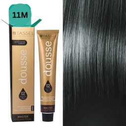 Vopsea de par cu 12 uleiuri hranitoare si putin amoniac Dousse Tassel nr 11M, Gri Metalic 100 ml