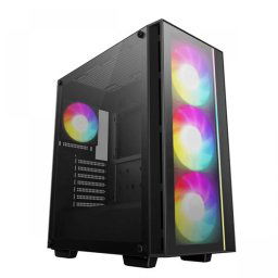 CARCASA DeepCool MATREXX55,middle tower,gaming,fara sursa,suporta 8xfan, 4xfan inclus, USB 3.1 gen1x1, USB-C,audio+mic,7 sloturi expansiune,negru R-MATREXX55-BCADA4-G-4 (timbru verde 0.32lei)