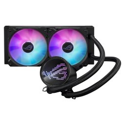 Cooler Asus ROG RYUO III 240 A, skt universal, racire cu lichid, ventilator 120 mm x 2, 2200 rpm, iluminat ARGB, ROG RYUO III 240 A (timbru verde 2.00 lei)