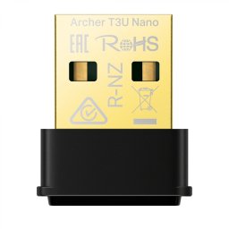 ADAPTOR RETEA TP-LINK AC1300, extern wireless 2.4 GHz 5 GHz, USB 2.0, port, 1300 Mbps, antena interna x 1, Archer T3U Nano (timbru verde 0.18 lei)