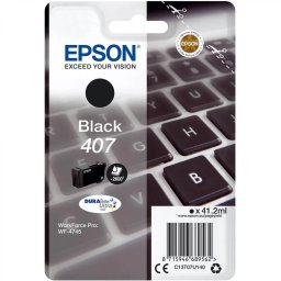 Cartus Cerneala Original Epson Black, nr.407, pentru WF-4745 Series , 41,2ml, (timbru verde 0.15 lei), C13T07U140