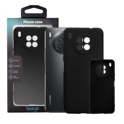 Husa Huawei telefon Nova 8i, negru, tip back cover, material flexibil silicon + interior cu microfibra, SPPC-HU-N8i-SLK