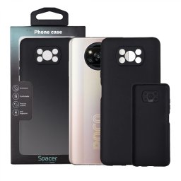 Husa Xiaomi Pocophone X3 Pro 5G Spacer, negru, grosime 1.5mm, material flexibil TPU SPPC-XI-PC-X3P5G-TPU