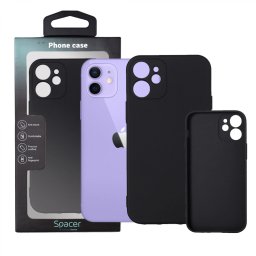 Husa Iphone 12 Mini Spacer, grosime 1.5mm, material flexibil TPU, negru SPPC-AP-IP12M-TPU