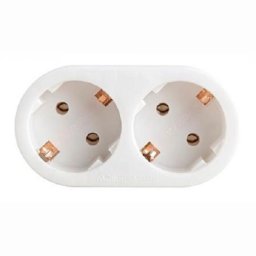 PRIZA Bachmann, Schuko x 2, conectare prin Schuko (T), cablu nu e cazul, fara protectie, alb, B921.017 (timbru verde 0.18 lei)