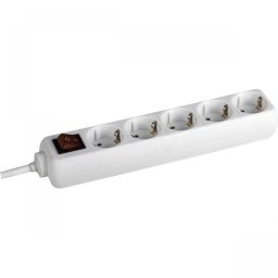 PRELUNGITOR Bachmann, Schuko x 5, conectare prin Schuko (T), cablu 1.5 m, fara protectie, alb, BM-3812545 (timbru verde 0.18 lei)