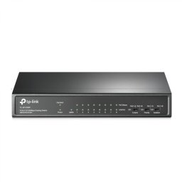 SWITCH PoE TP-LINK 9 porturi 10/100Mbps (8 PoE+), IEEE 802.3af/at, carcasa metalica TL-SF1009P (timbru verde 2 lei)