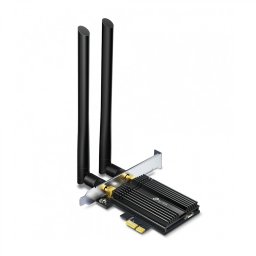 ADAPTOR RETEA TP-LINK AX3000, intern wireless 2.4 GHz 5 GHz, PCI-E, port, 3000 Mbps, antena externa x 2, Archer TX50E (timbru verde 0.18 lei)