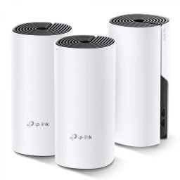 MESH TP-LINK, wireless, router AC1200, pt interior, 1200 Mbps, port LAN, WAN, 2.4 GHz 5 GHz, antena externa x 2, standard 802.11ac, Deco M4(3-pack) (timbru verde 2.00 lei)