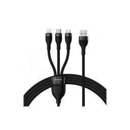 CABLU alimentare si date Baseus Flash- One-for-three Retractable- pt smartphone-USB la Micro-USBLightning USB Type-C 66W- 12m-