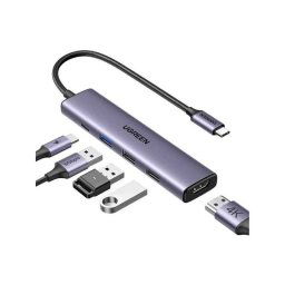 DOCKING Station Ugreen- CM478 conectare PC USB Type-C- USB 30 x 1-USB 20 x 2-HDMI x 1/4K/30Hz-USB Type C x 1 PD 100W- aluminiu-