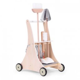 Antemergator din lemn cu aspirator si elemente pentru curatenie Ecotoys
