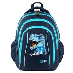 Ghiozdan St.Right, 4 Compartimente, Ergonomic, Impermeabil, Blue T-Rex BP04 43x32x20cm