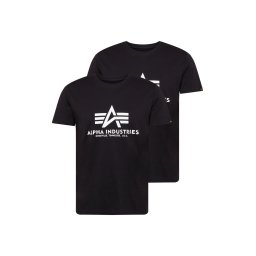 ALPHA INDUSTRIES Tricou negru / alb